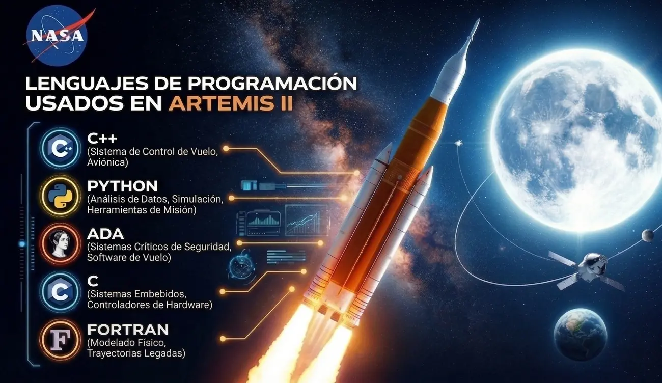 Lenguajes de programación utilizados por la NASA en la misión Artemis II