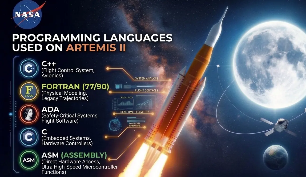 Programming languages used by NASA in the Artemis II mission